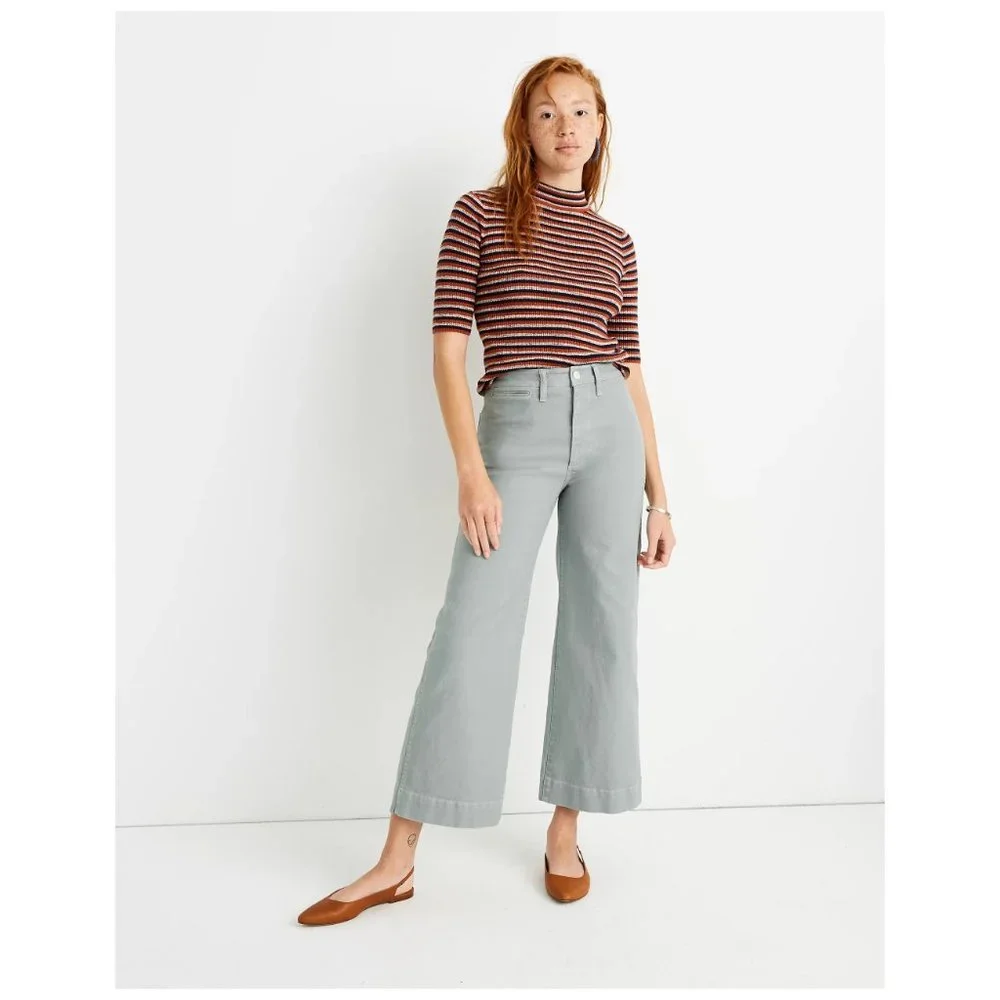 Madewell Slim Emmett Wide-Leg Crop Pants - Picture 9 of 10